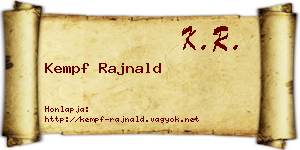 Kempf Rajnald névjegykártya